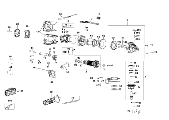 DEWALT Ersatzteile KLEINER WINKELSCHLEIFER DWE4237K Typ: 3 QS