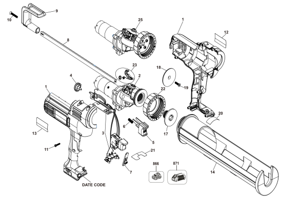 DEWALT Ersatzteile DCE560B Typ: 1 QUMX