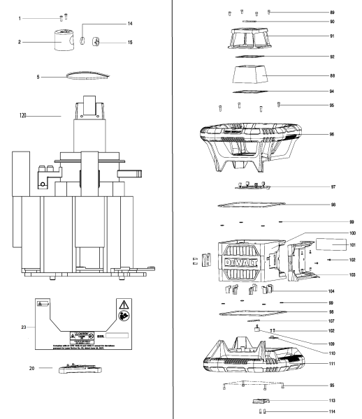 DEWALT Ersatzteile DW079LGK Typ: 2 QU