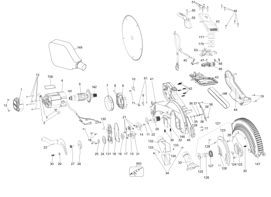 DEWALT Ersatzteile DWS716XPS Typ: 21 QU