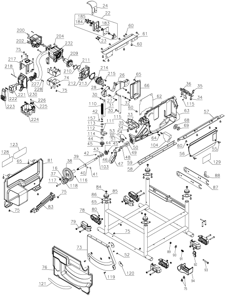 DEWALT Ersatzteile TISCH SAGEN DCS7485B Typ: 3 QU