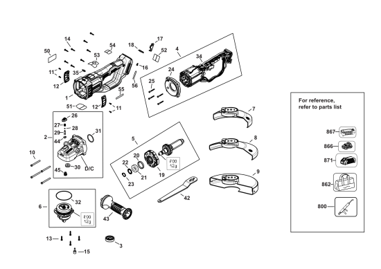 DEWALT Ersatzteile WINKELSCHLEIFER DCG460B Typ: 1 QU
