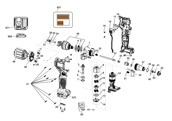 DEWALT Ersatzteile NIETER DCF414GE2 Typ: 1 QU