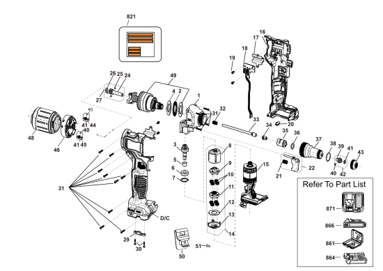 DEWALT Ersatzteile NIETER DCF414B Typ: 1 QU