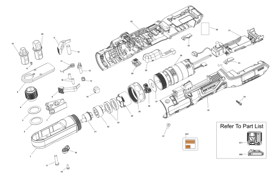 DEWALT Ersatzteile RATSCHE DCF510E2G Typ: 1 QW