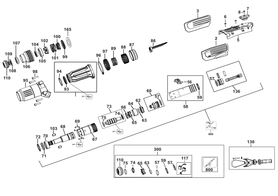 DEWALT Ersatzteile DREHHAMMER D25773K Typ: 2 QU