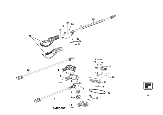 DEWALT Ersatzteile KETTENSÄGERN SCHÄRFER DCMPS567N Typ: 1 XJ