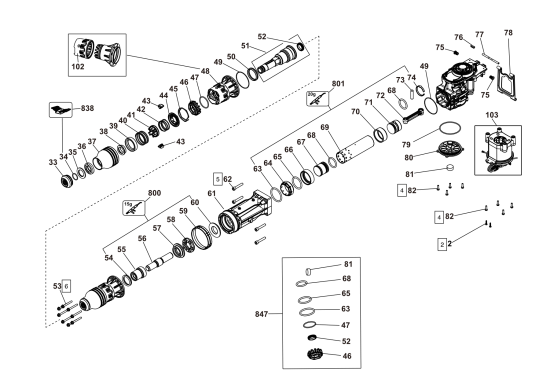 DEWALT Ersatzteile MEISSELHAMMER D25911K Typ: 1 QU