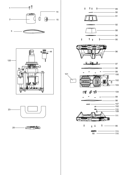 DEWALT Ersatzteile DW079LR Typ: 2 QU