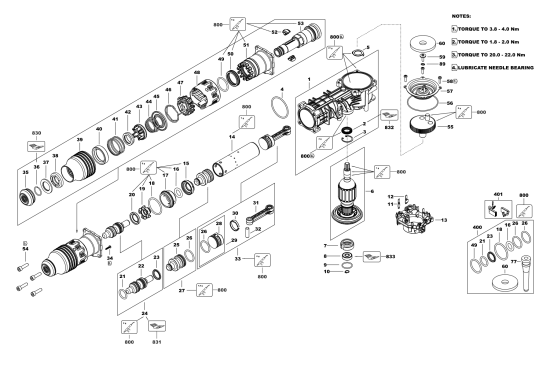 DEWALT Ersatzteile MEISSELHAMMER D25881K Typ: 1 QS