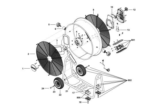 DEWALT Ersatzteile LÜFTER BOX DXF2410 Typ: 1 QS