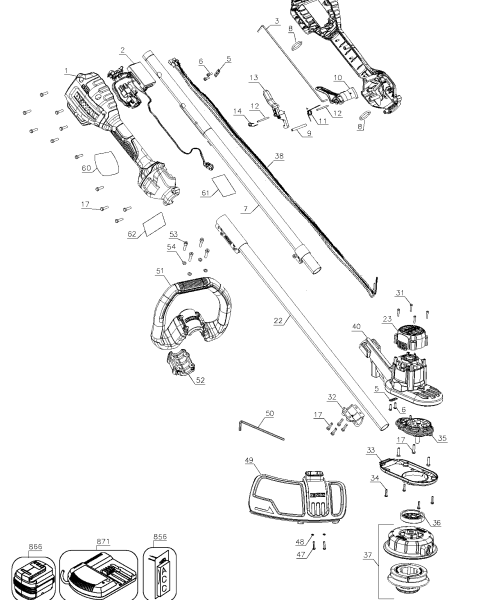 DEWALT Ersatzteile DCST925B Typ: 4 QU