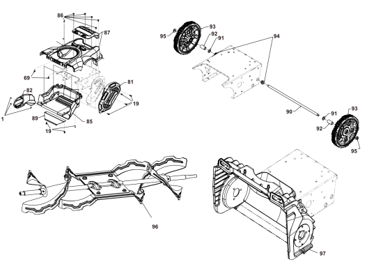 DEWALT Ersatzteile SCHNEEWERFER DCSNP2142B Typ: 1 QU