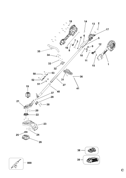 DEWALT Ersatzteile RASENTRIMMER DCM561P1S Typ: 1 QW