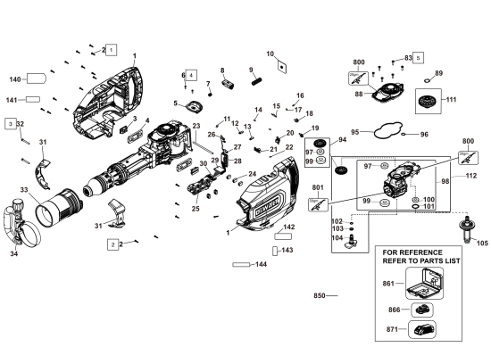 DEWALT Ersatzteile MEISSELHAMMER DCH911X3 Typ: 1 QW