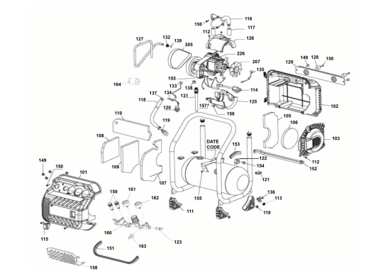 DEWALT Ersatzteile KOMPRESSOR B_DPC10QTC Typ: 1 QS