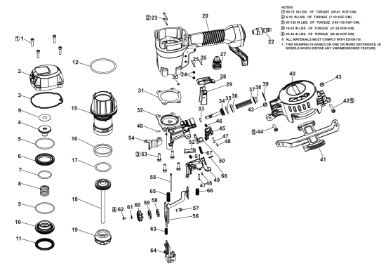 DEWALT Ersatzteile DACHNAGLER DW46RN Typ: 1 QUCA