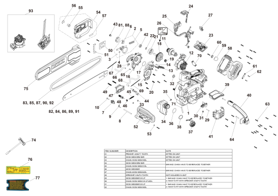 DEWALT Ersatzteile KETTENSÄGE DCMCST635N Typ: 1 XJ