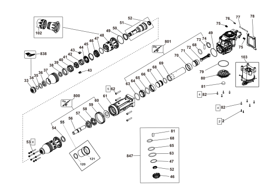 DEWALT Ersatzteile MEISSELHAMMER D25911K Typ: 1 QU