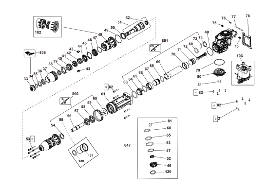 DEWALT Ersatzteile MEISSELHAMMER D25911K Typ: 1 QU