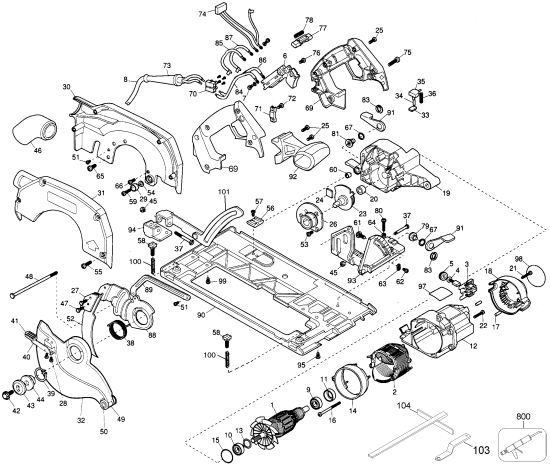 DEWALT Ersatzteile SÄGE DW86 Typ: 1 XW