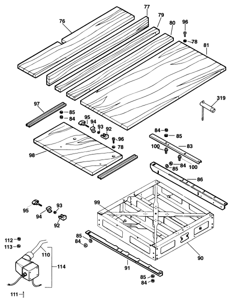 DEWALT Ersatzteile RADIALARMSÄGE DW725 Typ: 1 QV