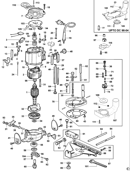 DEWALT Ersatzteile DW625EK Typ: 4 QS