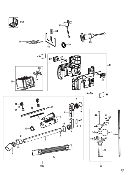 DEWALT Ersatzteile STAUBABSAUGERSATZ D25302DH Typ: 1 XJ