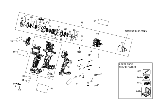 DEWALT Ersatzteile BOHRER/ANTRIEB DCD800P2T Typ: 2 QW