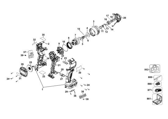 DEWALT Ersatzteile SCHLAGSCHRAUBER DCF850MDR Typ: 1 QW