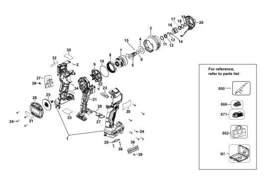 DEWALT Ersatzteile SCHLAGSCHRAUBER DCF850MDR Typ: 1 QW