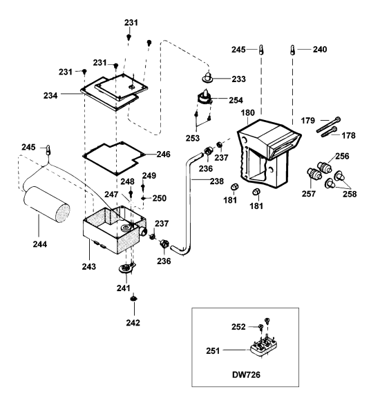 DEWALT Ersatzteile RADIALARMSÄGE DW725 Typ: A3 QV