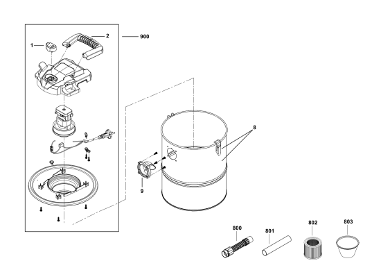 DEWALT Ersatzteile NASSTROCKEN SAUGER DXV15A Typ: 1 QS