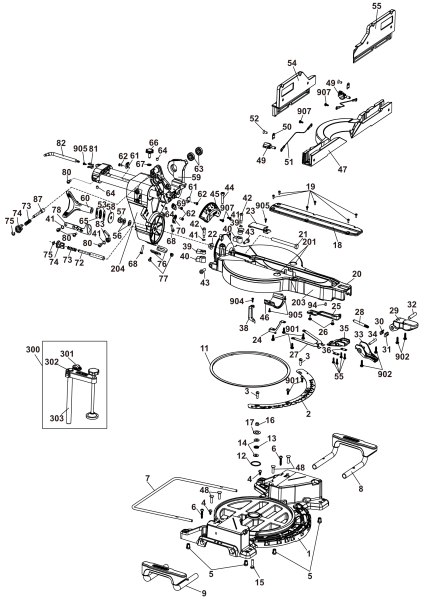 DEWALT Ersatzteile GEHRUNGSSÄGE DCS781X2 Typ: 21 QW