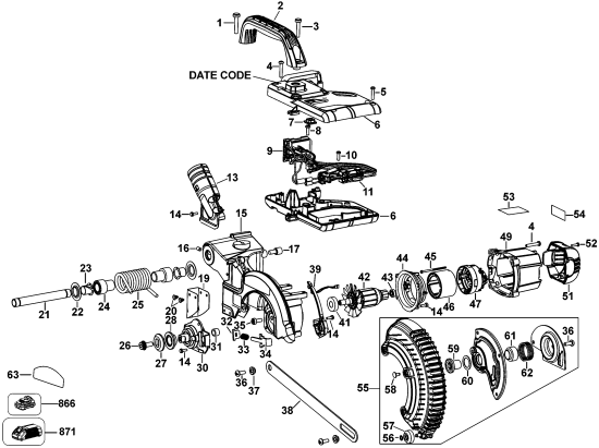 DEWALT Ersatzteile DCS365M2 Typ: 1 QW
