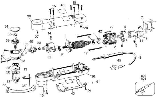 DEWALT Ersatzteile RIGHT ANGLE DRILL DW160 Typ: 1 QU