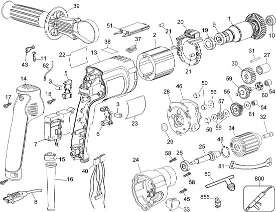 DEWALT Ersatzteile BOHRER DW248 Typ: 2 QU
