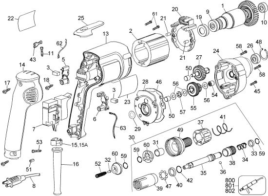 DEWALT Ersatzteile SCHRAUBENDREHER DW268 Typ: 1 QU