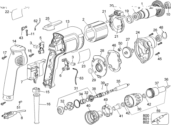 DEWALT Ersatzteile SCHRAUBENDREHER DW274-220 Typ: 1 QU