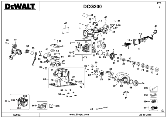 DEWALT Ersatzteile DCG200 Typ: 1 QW