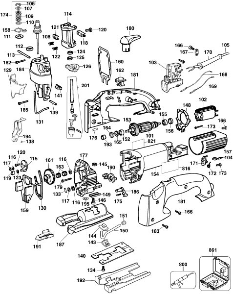 DEWALT Ersatzteile STICHSÄGE DW321 Typ: 1 QU