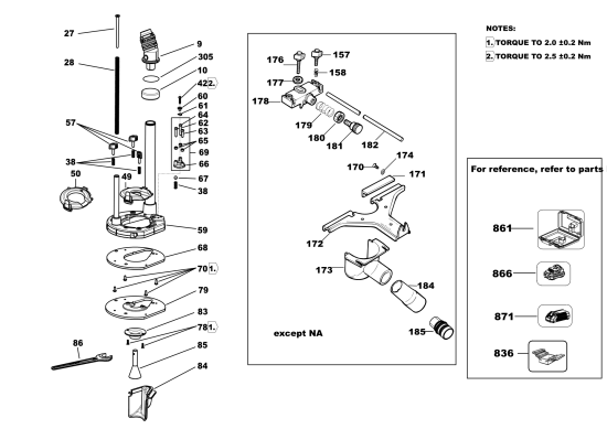 DEWALT Ersatzteile HOHLFRÄSER DCW620B Typ: 1 QU