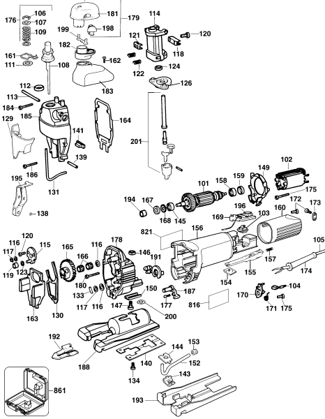 DEWALT Ersatzteile STICHSÄGE DW323 Typ: 1 QU