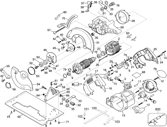 DEWALT Ersatzteile DW358-46 Typ: 1 QU