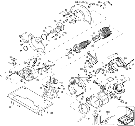 DEWALT Ersatzteile KREISSGE DW384-46 Typ: 1 QU