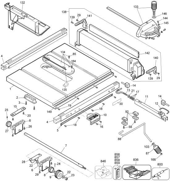 DEWALT Ersatzteile TISCH SAGEN DW744 Typ: 2 QU