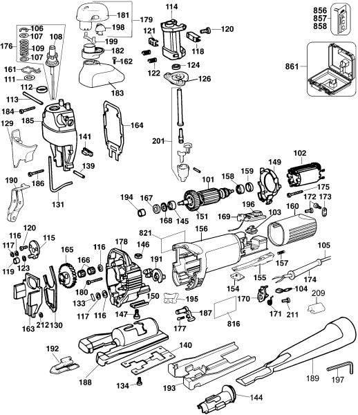 DEWALT Ersatzteile STICHSÄGE DW323K Typ: 2 QS