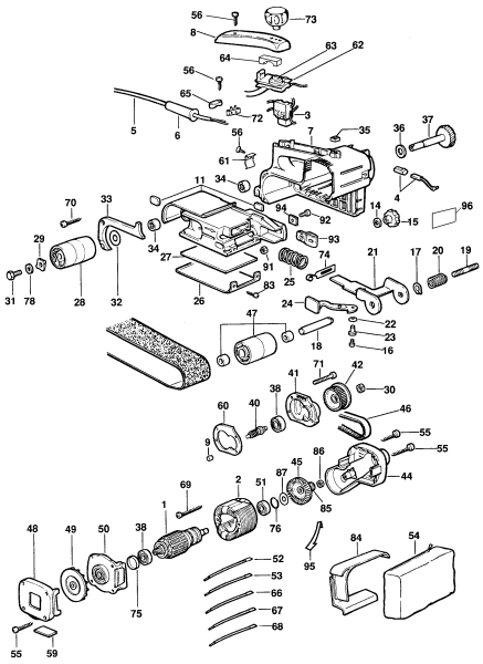 DEWALT Ersatzteile BANDSCHLEIFER DW431 Typ: 4 QU