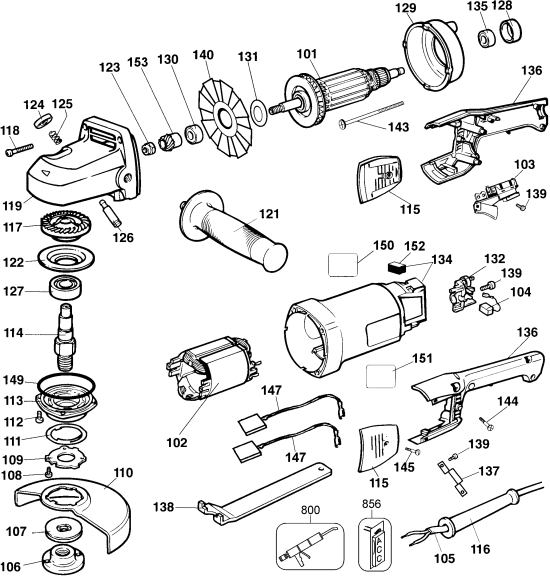 DEWALT Ersatzteile WINKELSCHLEIFER DW831 Typ: 1 QU