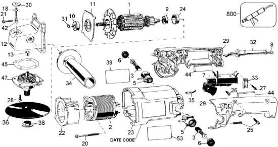DEWALT Ersatzteile DW845 Typ: 1 QU